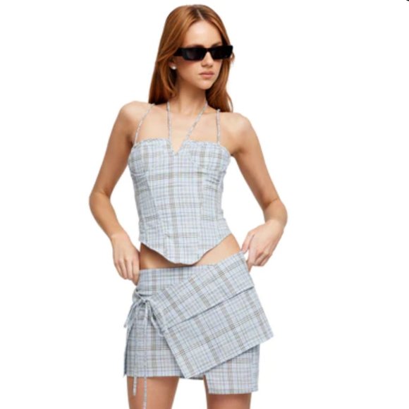 DEL GATO CORSET in BLUE PLAID // LIONESS - Picture 5 of 6